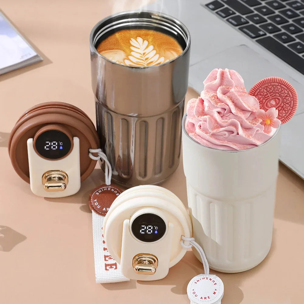 Smart Thermos Bottle LED Temperature Display Coffee Cup 316 Stainless Steel Tumbler Mug Portable Vacuum Flasks Thermoses - Chic Cart