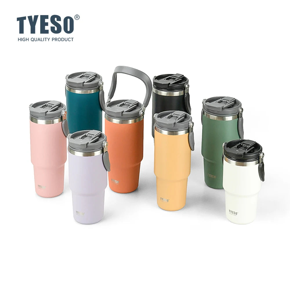 Tyeso Stainless Steel Coffee Cup 8826 Double-layer Insulation Large Capacity Cold And Hot Travel Cup Vacuum Thermos Bottle - Chic Cart