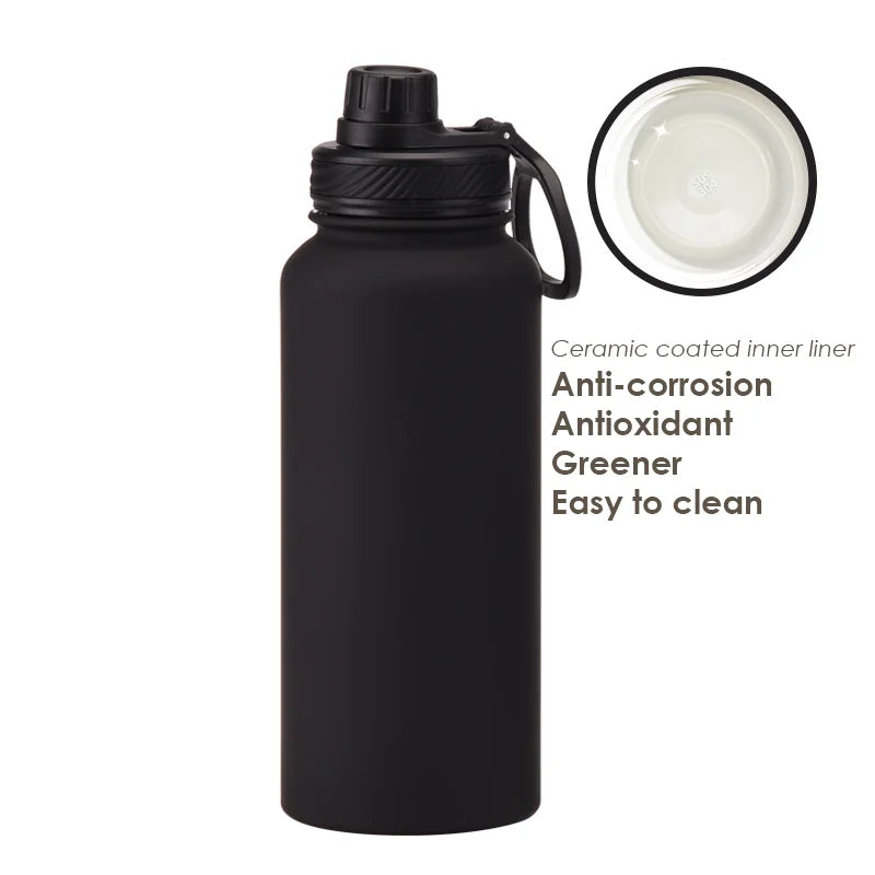 PuraCool Personalised Water Bottle | 1000ml Customised Thermal Flask | Ceramic Anti-corrosion Coating Tumbler - Chic Cart