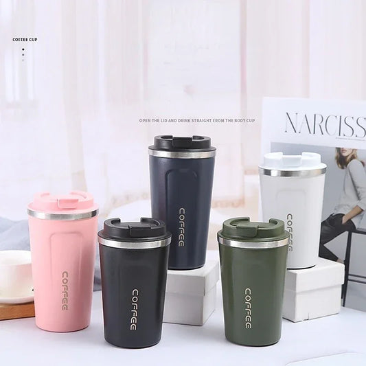 Stainless Steel Coffee Cup 380/510ML Thermos Mug Leak-Proof Thermos Travel Thermal Vacuum Flask Insulated Cup Water Bottle - Chic Cart