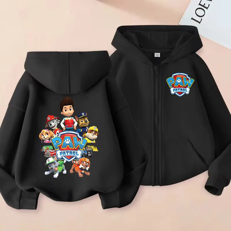 New Paw Patrol Kids Zip-up Hoodie Cartoon Anime Hoodies Winter Boys Girls Casual Warm Coat Jackets Autumn Children's Clothing - Chic Cart