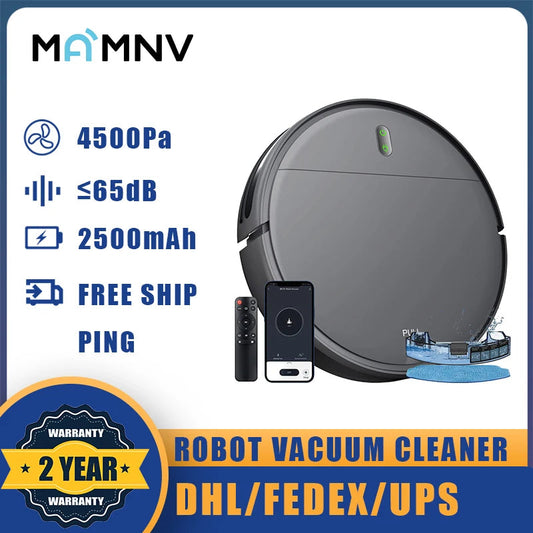 MAMNV BR151 Robot Vacuum Cleaner 6000Pa Smart Home Sweeper Cleaning Machine For Home Carpet Cleaning Pet Hair Wifi APP Alexa