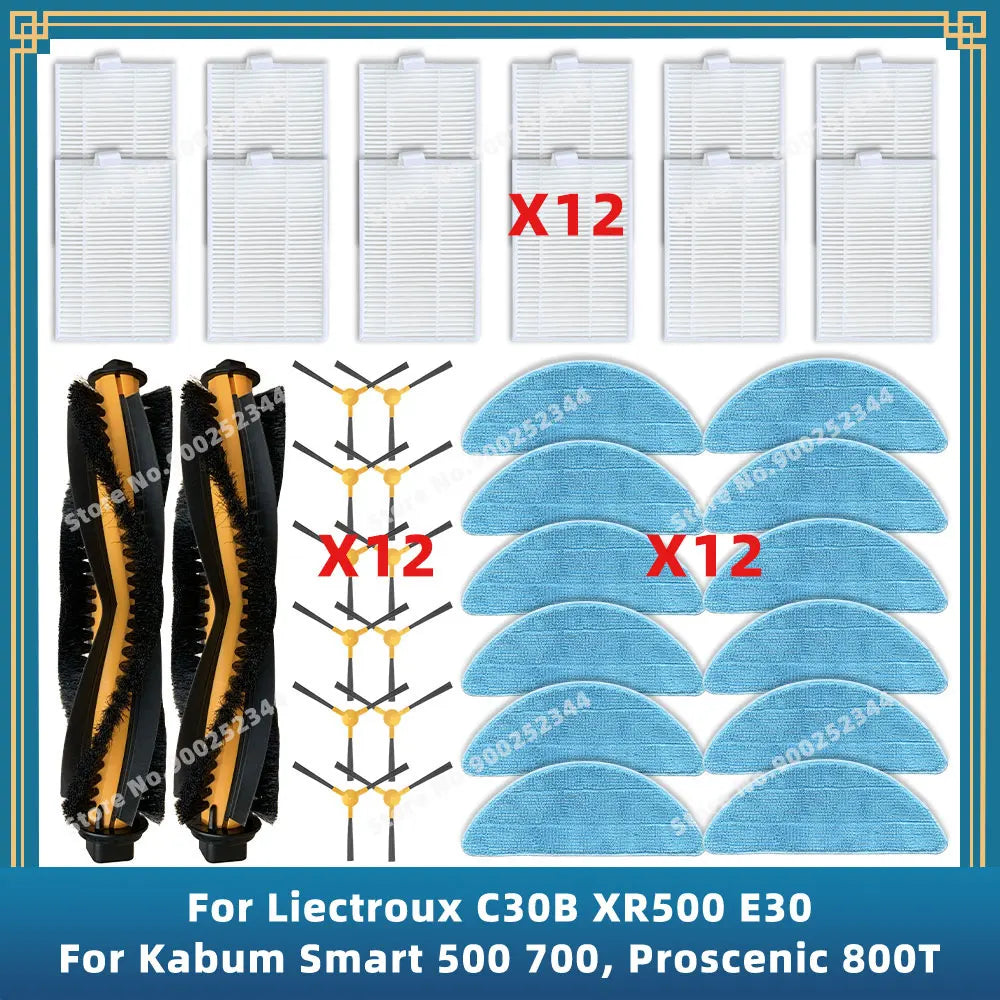 Compatible For Liectroux C30B XR500 E30 , Kabum Smart 500 700 , Proscenic 800T 820T 830T 820S Parts Filter Main Side Brush Mop - Chic Cart