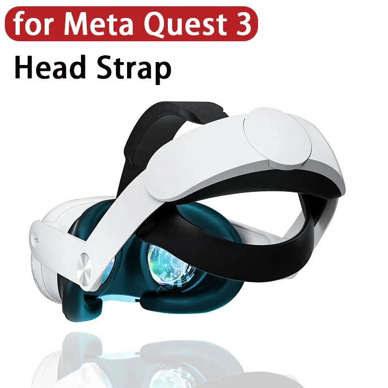 Adjustable Head Strap for Meta Quest 3 Upgrades Pu Elite Headband Alternative Head Strap for Oculus Quest 3 Vr Accessories - Chic Cart