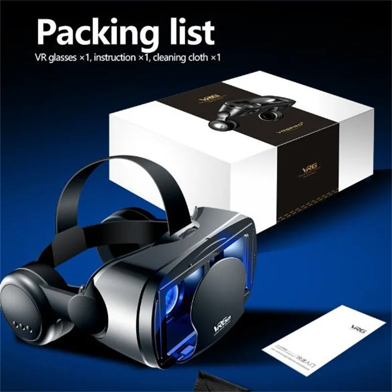 Virtual Reality Glasses IMAX Huge Screen Hi-Fi Stereo 3D Glasses Google Cardboard Box VR Headset for 5-7" Phone,Support Gamepad - Chic Cart