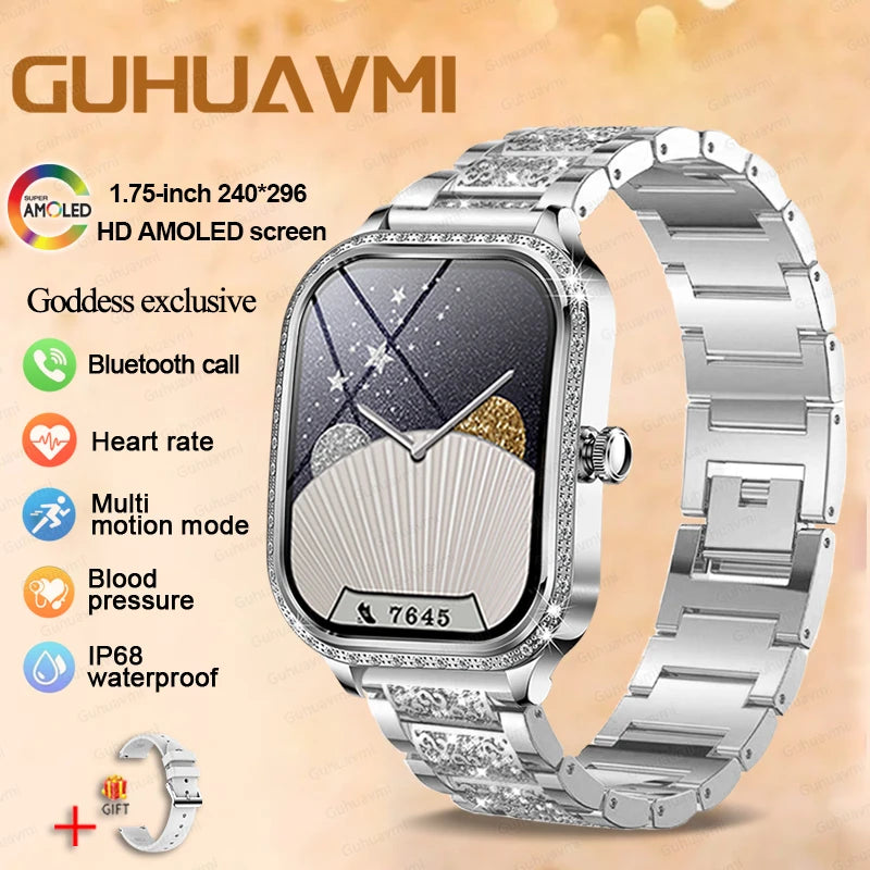 2025 New GPS Track Smart Watch Ladies 466*466 HD Screen Heart Rate Blood Pressure BT Call Smartwatch Women For Huawei Xiaomi IOS - Chic Cart