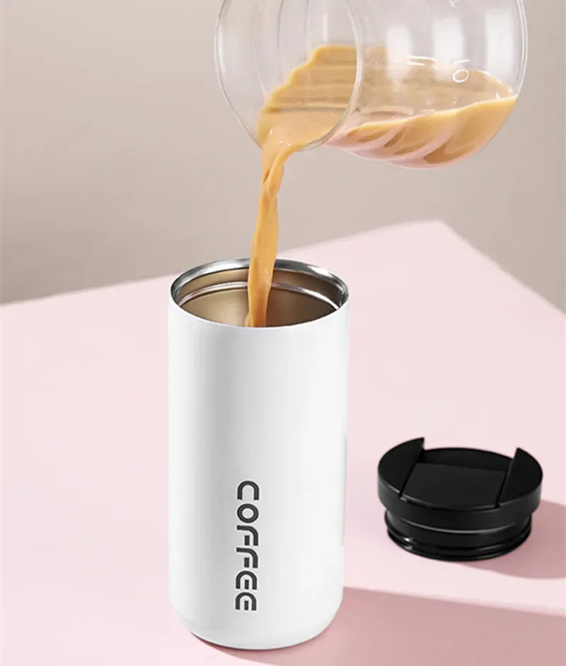 400ml Stainless Steel Thermal Coffee Mug 304 Thermos Mug Leak Proof Portable Travel Thermal Cup Water Bottle Christmas Gifts - Chic Cart