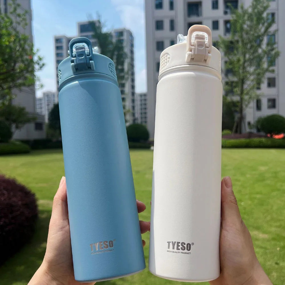 Thermos Bottle with Straw 750ml Stainless Steel Thermal Cup Car Insulated Flask Water Tumbler for Outdoor Sports - Chic Cart