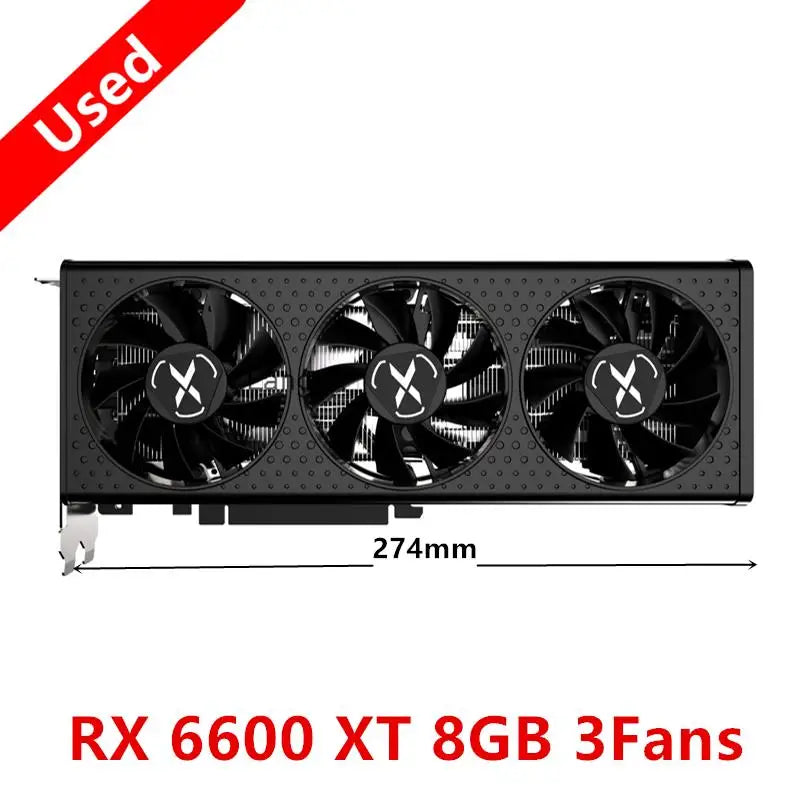 USED XFX RX 6600 XT 6600XT RX6600 XT 8GB Graphics Card AMD GPU Radeon RX6600XT RX6600 XT GDDR6 Video Cards PC Computer Game - Chic Cart