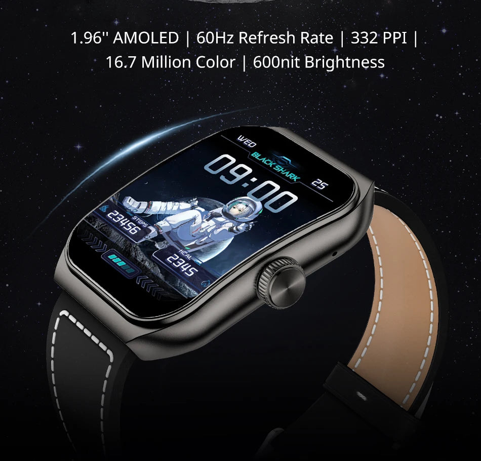 Black Shark Watch GT3 Global Version 1.96'' Curved Display 10 Days Battery Life 24H Health Monitoring 100+ Sport Modes IP68 - Chic Cart