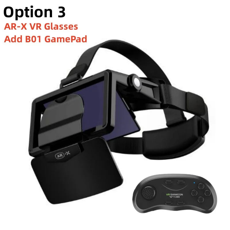 AR-X VR Glasses Virtual Reality 3D Glasses HD IMAX Game Cardboard VR Headset For 4.7-6.3" Smartphone Foldable Enhanced VR Helmet - Chic Cart