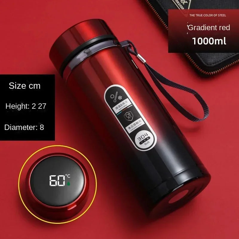 800ML-1L Stainless Steel Thermos Bottle with LED Temperature Display Tea Water Bottle Vacuum Flask Portable Cups Water Bottle - Chic Cart