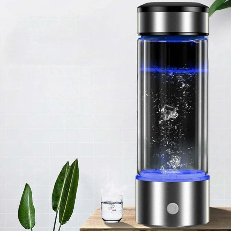 450ml H2 Hydrogen Water Generator Rich Water Bottle Hydrogen USB Rechargeable 3Min Quick Electrolysis hydrogen water Health Cup - Chic Cart