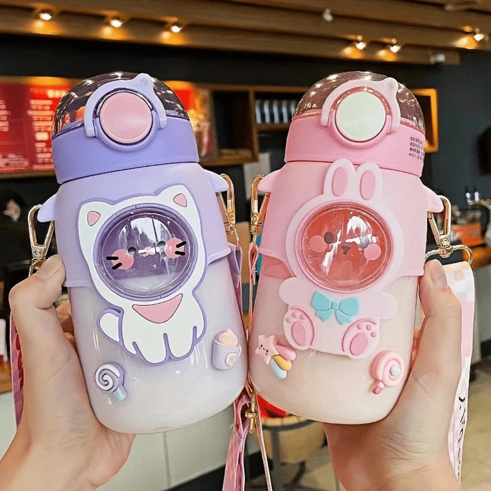 1pc 700ml Cute Animal Straw Cup - Portable, Leakproof, Large Capacity Water Bottle - Perfect For Outdoor Sports And Travel - Chic Cart