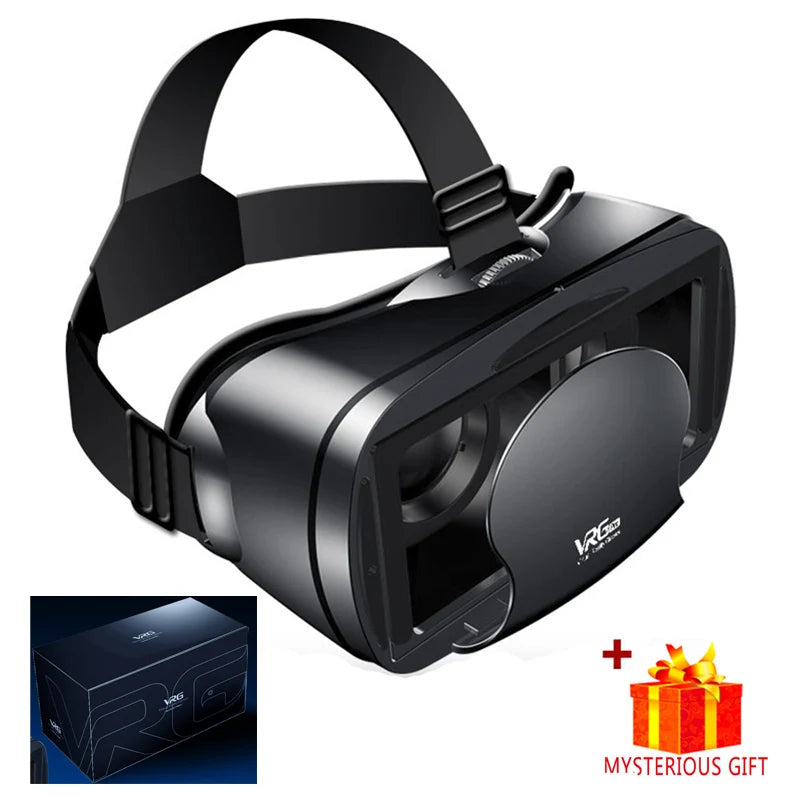 3D VR Headset Smart Virtual Reality Glasses 7 Inches Helmet for Smartphones Phone Android iPhone Lens with Controller Binoculars - Chic Cart