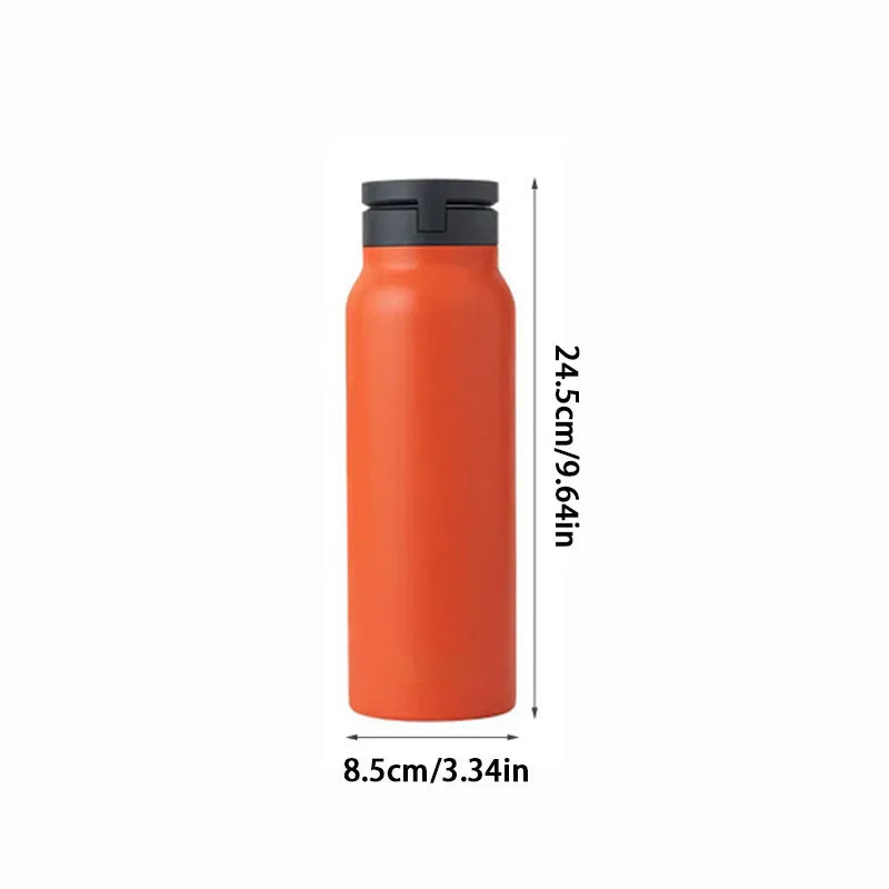 An insulated water bottle with magnetic cell phone holder, thickened portable outdoor sports/travel hydration heat preservation - Chic Cart