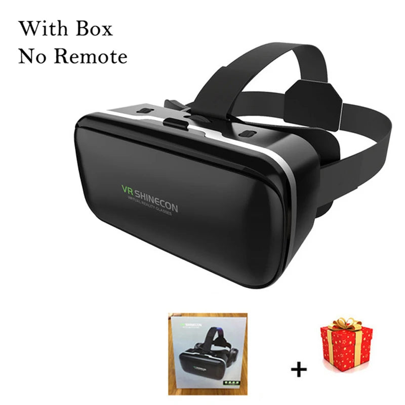 Shinecon VR Glasses 3D Virtual Reality Headset Devices Viar Helmet Goggle Lenses Smart For Phone Cell Smartphone With Controller - Chic Cart