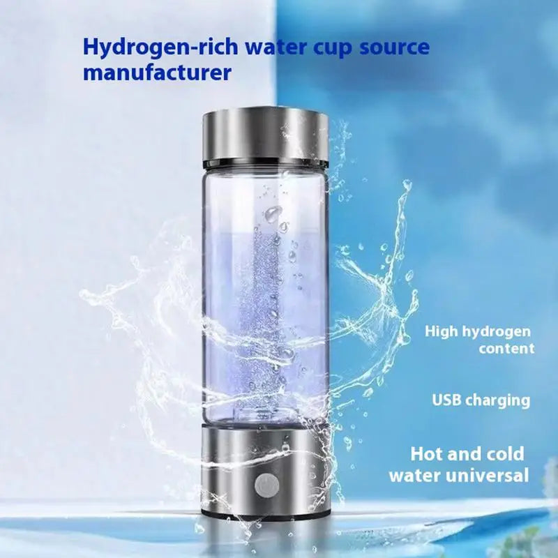 420ml USB Charging Water Cup Portable Hydrogen Rich Water Bottle Removable Drinking Bottle Food-Grade For Sport Travel Camping - Chic Cart