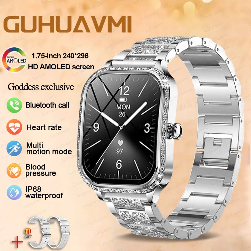 2025 New GPS Track Smart Watch Ladies 466*466 HD Screen Heart Rate Blood Pressure BT Call Smartwatch Women For Huawei Xiaomi IOS - Chic Cart