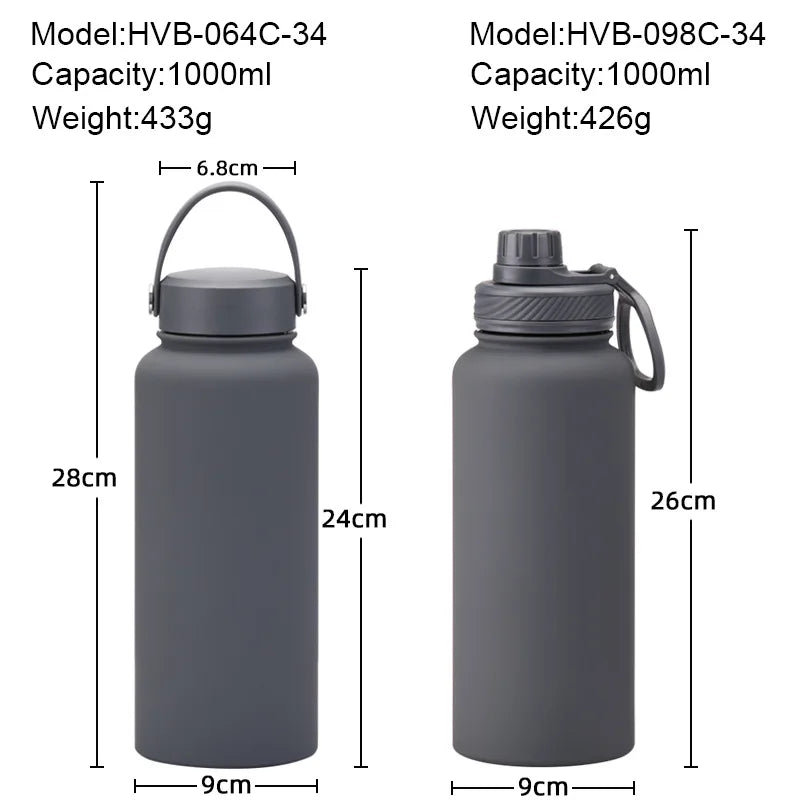 PuraCool Personalised Water Bottle | 1000ml Customised Thermal Flask | Ceramic Anti-corrosion Coating Tumbler - Chic Cart