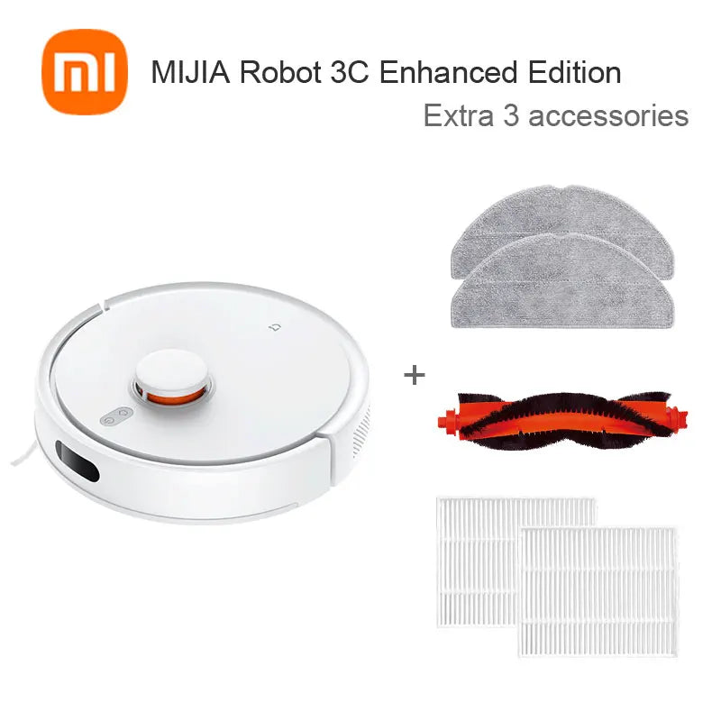 XIAOMI MIJIA Robot Vacuum Cleaners Mop 3C Plus Enhanced Edition Pro C103 5000PA Suction Sweeping Washing Mop APP Smart Planned - Chic Cart