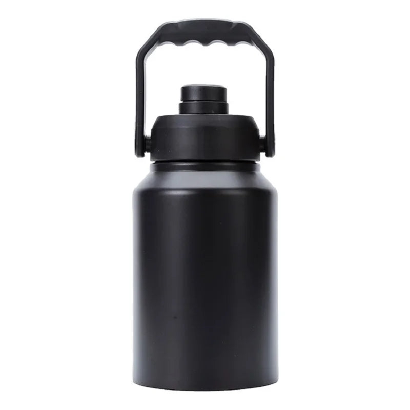 Large Capacity Sports Thermos Cup with Handle,Stainless Steel Vacuum Flasks,Wide Mouth Drinkware,Camping Gym Water Bottle,64OZ - Chic Cart