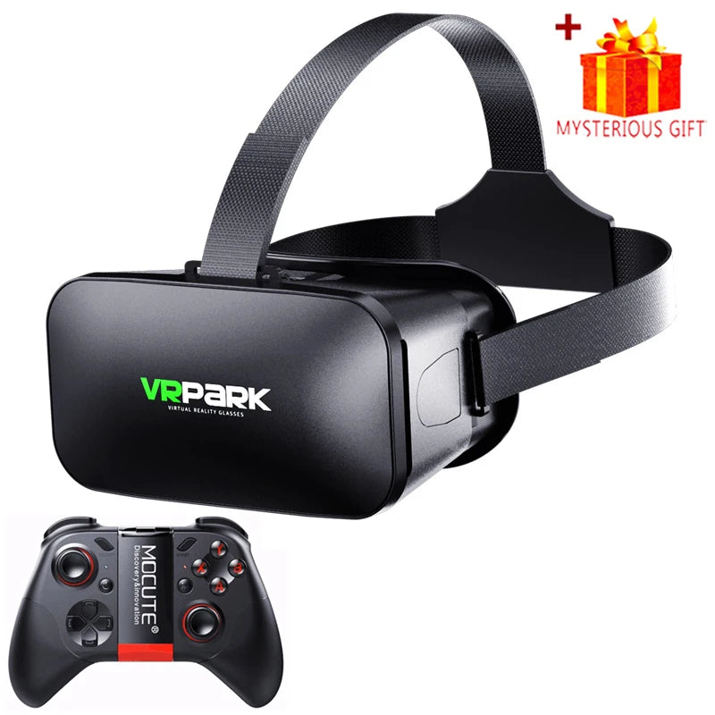 VR Glasses 3D Virtual Reality Headset Helmet For Phone Lenses Goggles Devices Viar Smart Smartphones Controller Cell Game Viewer - Chic Cart