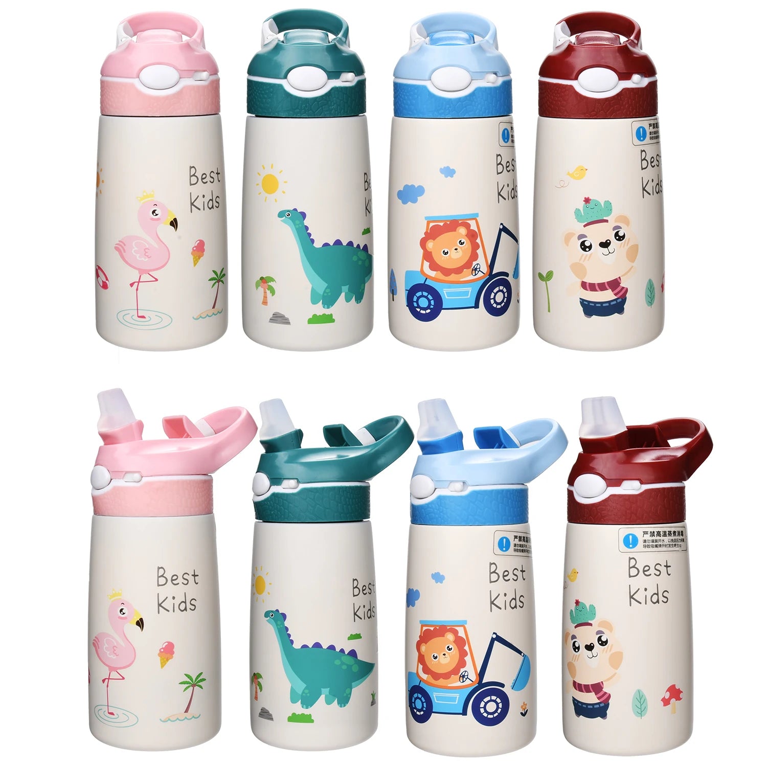 400ML Children Thermos Water Bottle Kids Thermos Mug Baby Duck Billed Straw 316 Stainless Steel Vacuum Flasks Tumbler Thermo Cup - Chic Cart