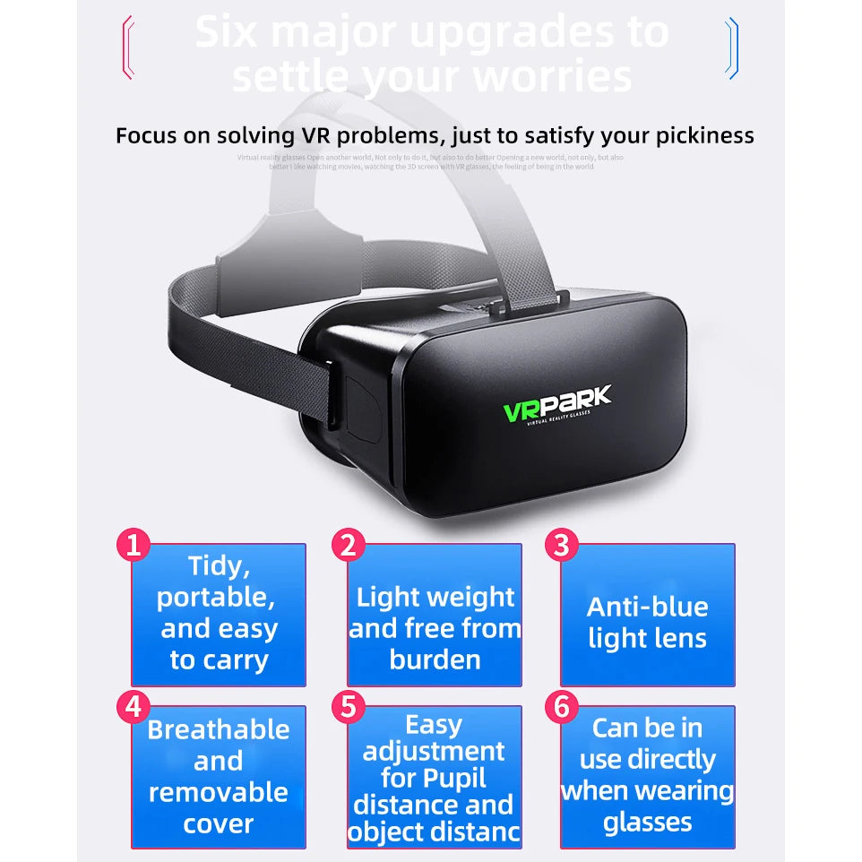 VR Glasses 3D Virtual Reality Headset Helmet For Phone Lenses Goggles Devices Viar Smart Smartphones Controller Cell Game Viewer - Chic Cart