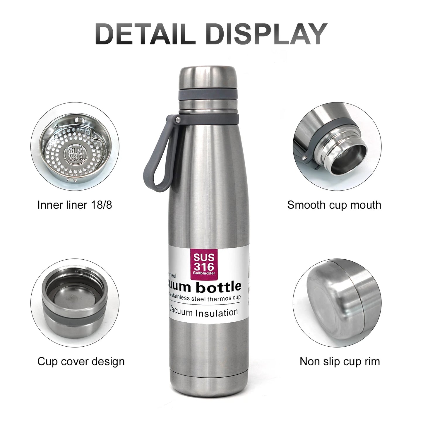 Stainless Steel Thermos Bottle Vacuum Large Capacity Flasks Water Bottle Insulated Water Outdoor Travel Bottle Cup Keeping Warm - Chic Cart