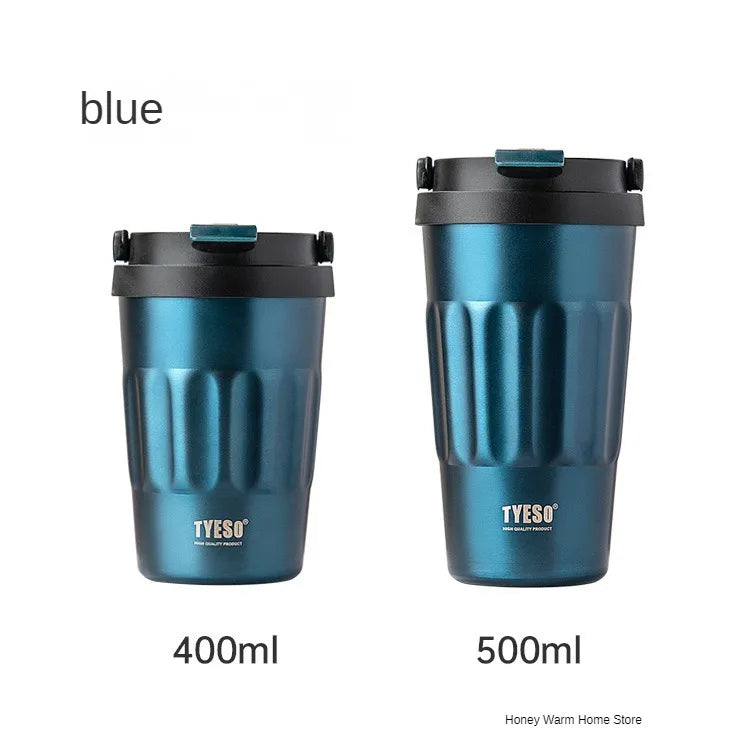 TYESO Vacuum Flasks Thermos Water Bottles 400ml/500ml Stainless Insulated Cup 304 Original Car Tumbler Cold and hot Coffee Mug - Chic Cart