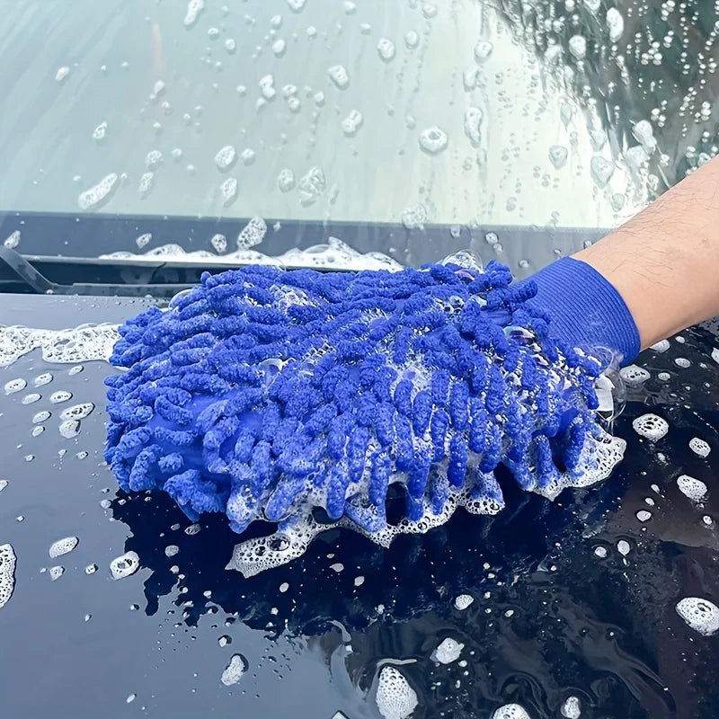 Car Washing Gloves On Car Body Shell Do Not Damage Paint, Car Beauty Cleaning Tools, Window Glass, Soft Towel Gloves, Car Truck,