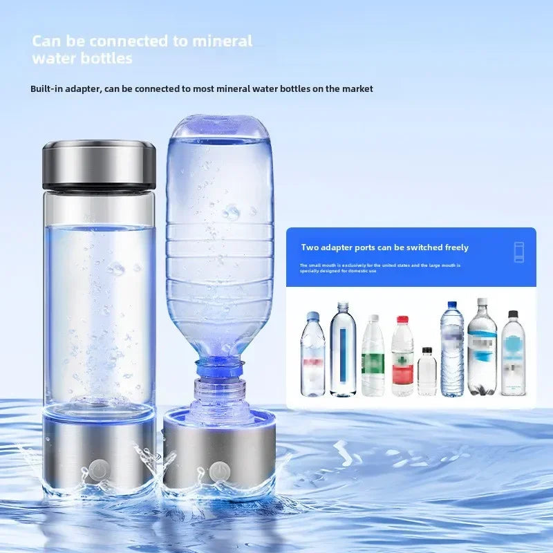 Hydrogen-rich Water Cup Portable USB Rechargeable High Borosilicate Electrolytic Hydrogen Water Bottle - Chic Cart