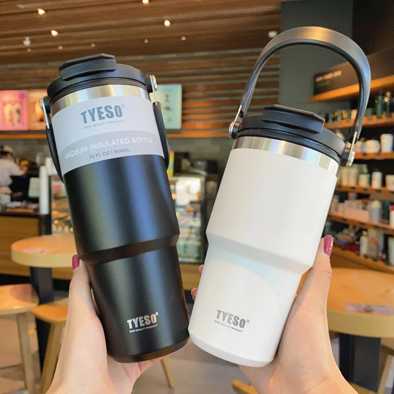 Tyeso Coffee Cup Stainless Steel Thermos Bottle Double-layer Insulation Cold And Hot Travel Mug Vacuum Flask Car Water Bottle - Chic Cart