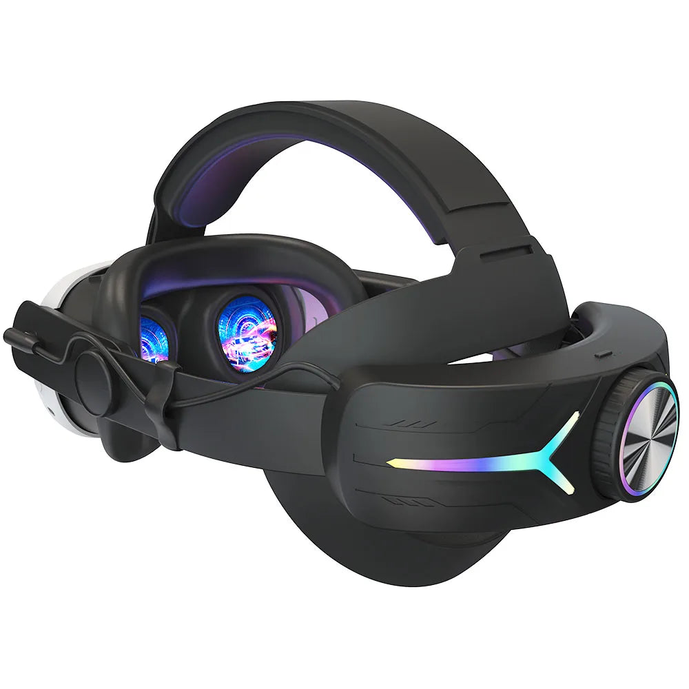 RGB Adjustable VR Head Band LED Backlight VR Lightweight Replacement Strap 8000mAh Rechargeable Comfort for Meta Quest 3 Headset - Chic Cart