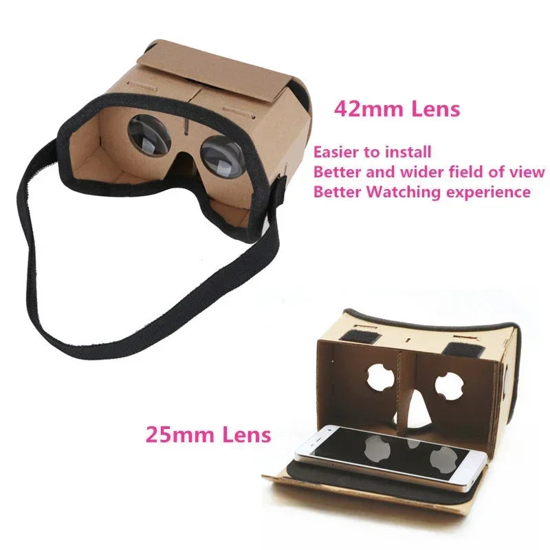 DIY Portable Virtual Reality Glasses for Google Cardboard 3D Glasses 25mm lens VR glasses For SmartPhones For Iphone X 7 8 VR - Chic Cart