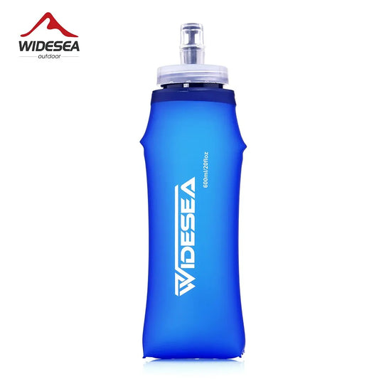 Widesea Camping 600ml Soft Water Bottle Drinking Sport Folding Bag Flask Outdoor Running Hydration Pack Waist Bicycle BPA Free - Chic Cart