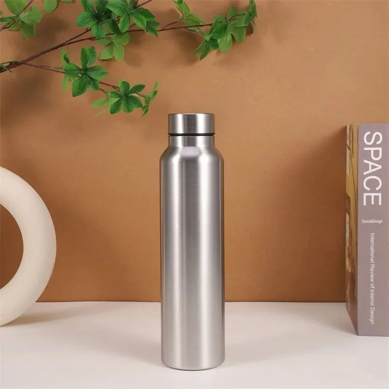 1000ML Stainless Steel Sport Bottle Single-Layer Red Water Cup Metal Flask Drinkware Camping Sports Gym - Chic Cart