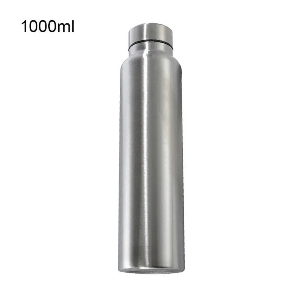 1000Ml Stainless Steel Sport Bottle Single-Layer Red Water Cup Metal Flask Drinkware Camping Sports Gym - Chic Cart