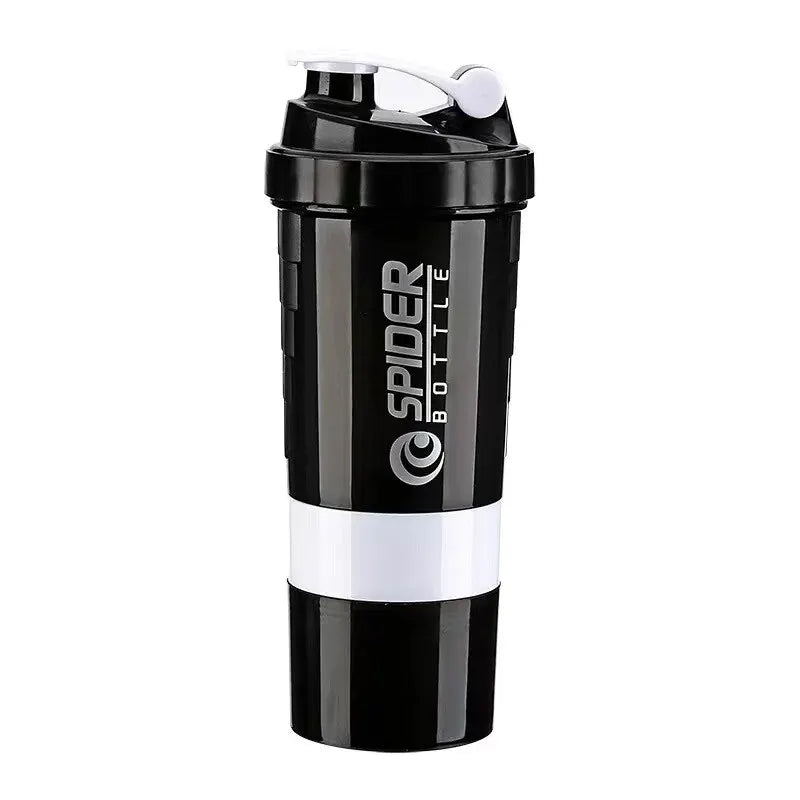 3 Layers Shaker Protein Bottle Powder Shake Cup Water Bottle Plastic Mixing Cup Body Building Exercise Bottle - Chic Cart