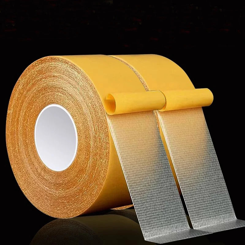 Super Thin Strong Fixation Double Sided Adhesive Tape Heavy Duty Translucent Mesh Waterproof Traceless Powerful Grid Carpet Tape