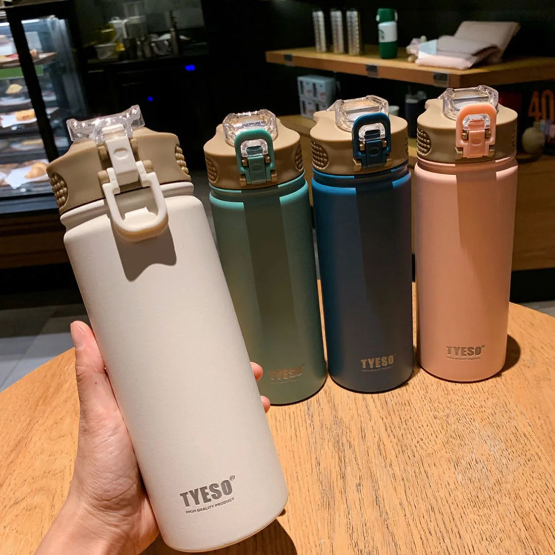 Thermos Bottle with Straw 750ml Stainless Steel Thermal Cup Car Insulated Flask Water Tumbler for Outdoor Sports - Chic Cart