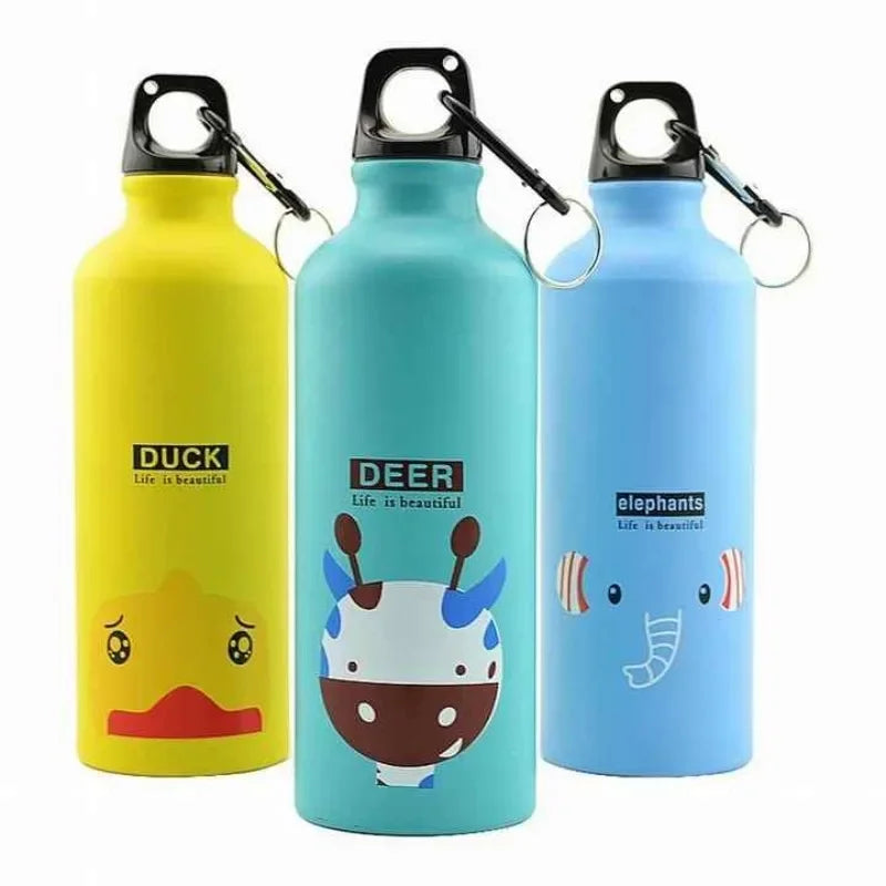 Aluminium Cartoon Sports Mug Cartoon Image Children's Water Cup Stainless Steel Water Bottle with Lid Insulated Mug Coffee Mug - Chic Cart