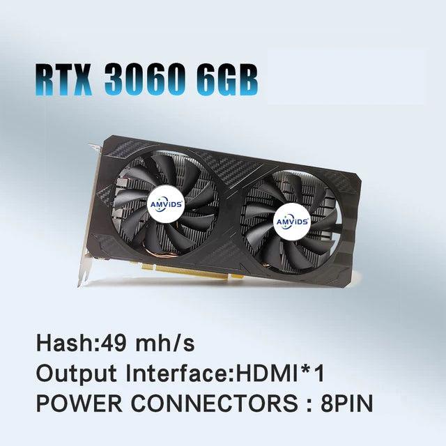 2024 USED RTX 3060 6G Graphics Card GDDR6 192Bit Non LHR Mining Video Cards for GeForce RTX 3060M Gaming Card 46-49Mhs - Chic Cart