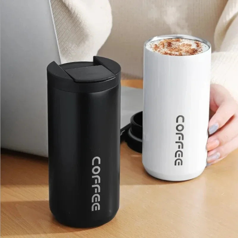 400ml Stainless Steel Thermal Coffee Mug 304 Thermos Mug Leak Proof Portable Travel Thermal Cup Water Bottle Christmas Gifts - Chic Cart