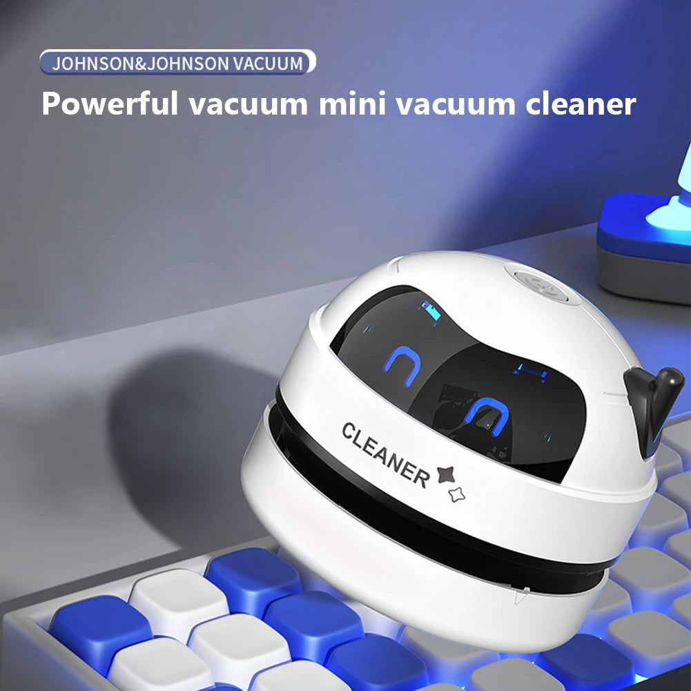 Desk Table Dust Vacuum USB Rechargeable Handheld Vacuum Cleaner with Detachable Nozzle Pet Hair Pencil Crumbs Cleaning Tool - Chic Cart