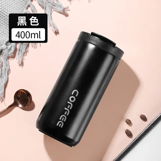 400ml Stainless Steel Thermal Coffee Mug 304 Thermos Mug Leak Proof Portable Travel Thermal Cup Water Bottle Christmas Gifts - Chic Cart