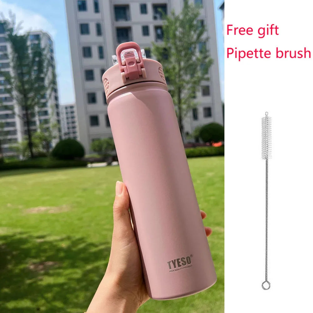 Thermos Bottle with Straw 750ml Stainless Steel Thermal Cup Car Insulated Flask Water Tumbler for Outdoor Sports - Chic Cart