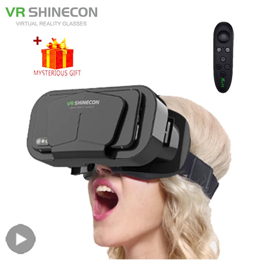 Shinecon VR Glasses 3D Headset Virtual Reality Devices Helmet Viar Lenses Goggle For Smartphone Cell Phone Smart With Controller - Chic Cart