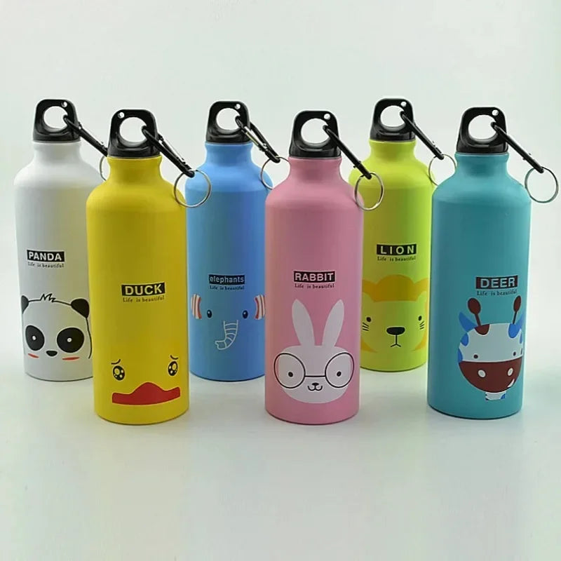 Aluminium Cartoon Sports Mug Cartoon Image Children's Water Cup Stainless Steel Water Bottle with Lid Insulated Mug Coffee Mug - Chic Cart